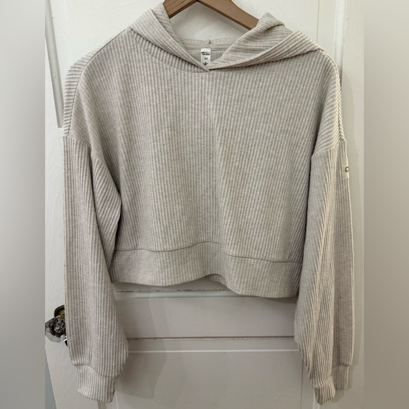 ALO Yoga Tops - Alo Muse Hoodie Bone Heather XS